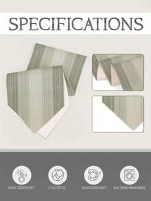 1pc,Crafted Table Runner,Modern Gradient Triangle Table Runner,Simple Striped Pattern Table Runner,Pointed Asymmetric Tablecloth,Suitable For Dining Table,Coffee Table,Home Decor,Durable Kitchen And Restaurant Decoration,Dining Table Decor - Light Green - View 10