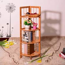 One Bamboo Corner Shelf/Rotating Shelf. Made Of Bamboo, It Offers Convenient And Space-Saving Storage. Multiple Tiers Are Available. Suitable For Various Settings Including Living Room, Bathroom, And Bedroom. - View 4