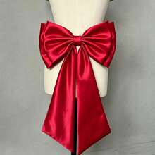 1件可拆卸緞面大蝴蝶結腰帶，55cm*30cm，白色/粉色/黑色/藍色/紅色/米色，新娘婚禮拖尾配件，優雅浪漫時尚平價派對道具，適合節日與生日 - 彩色 - 查看 18
