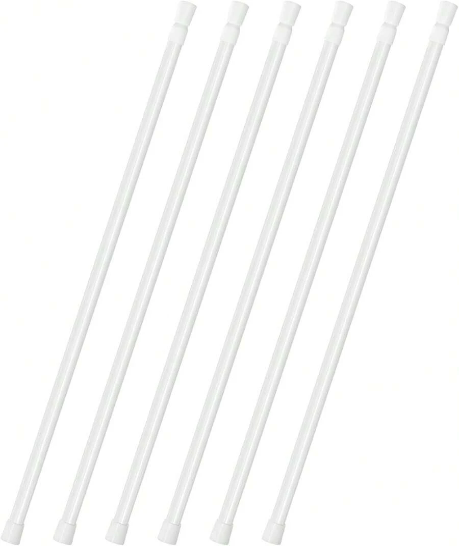 No Drill Telescopic Tension Curtain Rod – Adjustable Pole For Shower, Kitchen Cupboard, Bathroom Window - White, 160-300cm - View 1