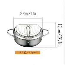 Friteuse en acier inoxydable avec couvercle – Friteuse antiadhésive avec grille de filtration d'huile pour poulet frit - défaut - Voir 13