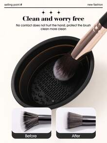 1/40PCS Makeup Tools Set Including:32PCS Makeup Brush Set+1pc Hairband+2PCS Hand Bowl Strap+1pc Makeup Brush Cleaning Tools+2PCS Triangle Powder Puffs+2PCS Triangle Powder Puffs - Multicolor - View 11