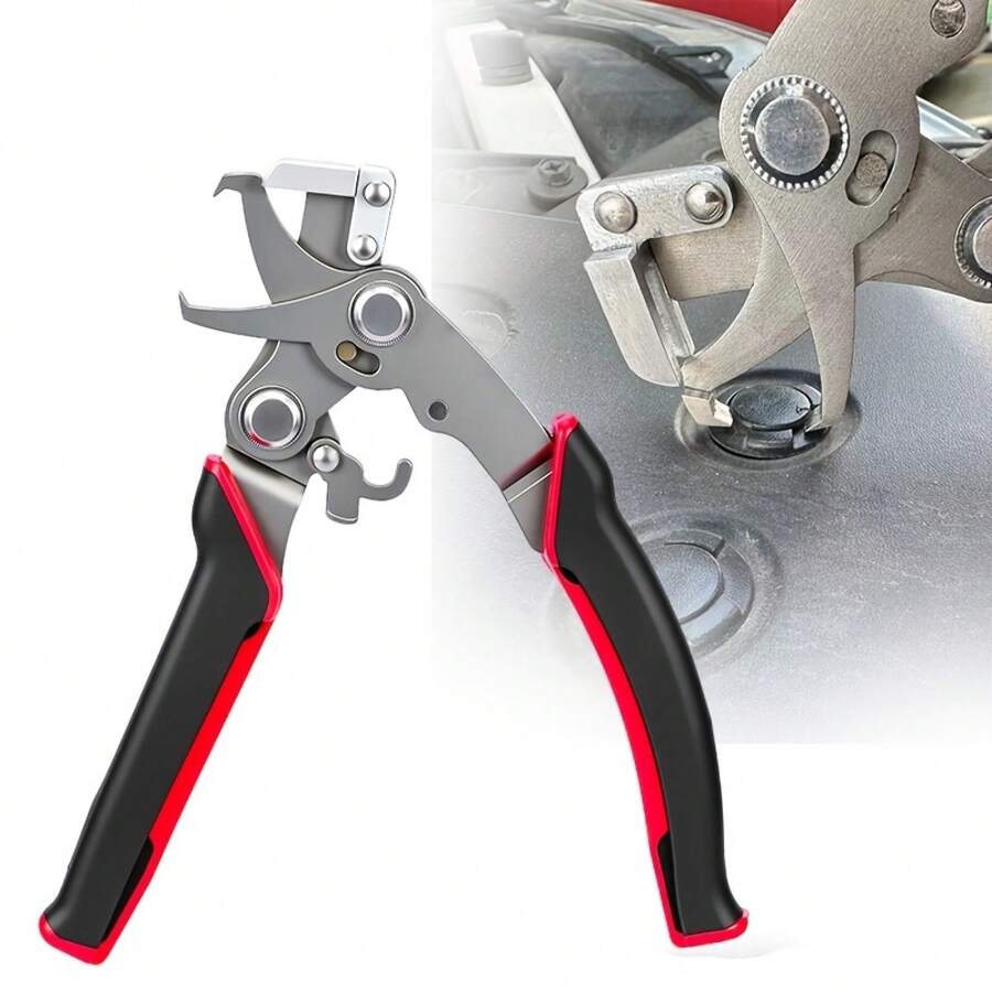 Stainless Steel Auto Trim & Fastener Removal Pliers / Upholstery Clip Pry-Out Pliers – Ergonomic Grip Panel Clip Remover For Mechanics, Garage & DIY, Universal Car Interior Retainer Tool - RL-9279 - View 1