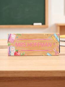 1pc Custom Teacher Name Chalkboard Eraser, Personalized Wooden Blackboard Cleaner, Back To School Teacher Appreciation Gift,Custom Name Blackboard Eraser For Classroom Decor Teacher Gift - Multicolor - View 14