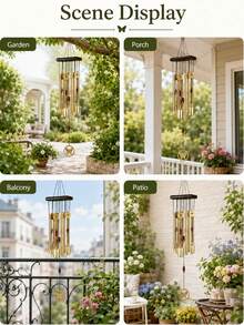 Extra-Large Antique Metal Outdoor Wind Chimes  - Soothing Melodic Tones, Durable Outdoor Tubing - Perfect For Patio Decoration, Garden, Patio, Home Décor, Ideal For Relaxation & Meditation.Home And Store Decorations, Hanging On Balcony Etc. - Copper Coin - View 11