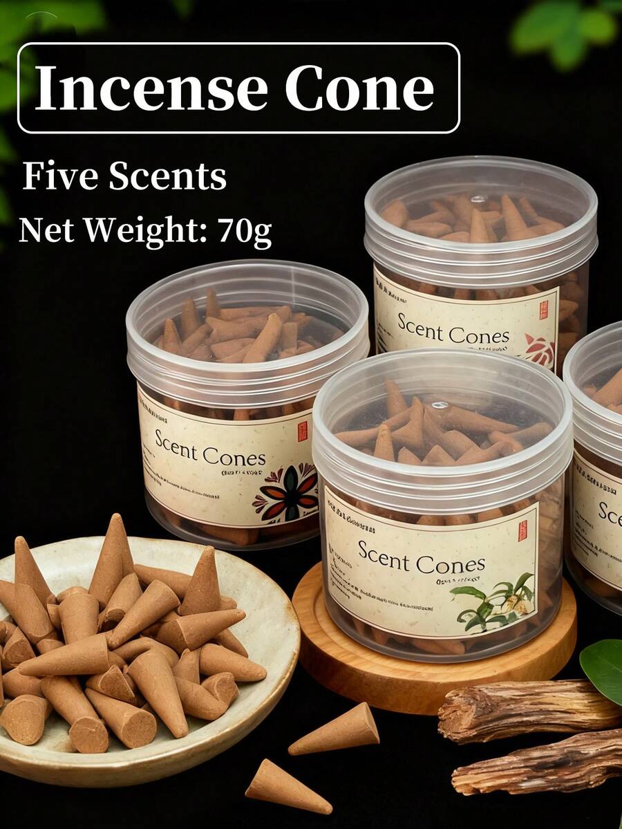 70g 沉香檀香塔形線香錐,頂級原材,無化學香精添加,持久溫潤回甘,舒緩心神,去除室內異味,畢業季、父親節及其他節日的完美禮物 - 沉香 - 查看 1