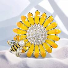 Bee Sunflower Brooch, Fashion Creative Premium Brooch, Exquisite Personalized Elegant Versatile Clothing Accessory - Sunflower Brooch - View 2