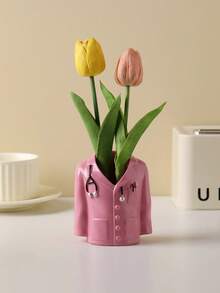 1pc Resin Doctor White Coat Planter, Medical Theme Flower Pot With Stethoscope, Indoor Plant Decorative Planter, Suitable For Home Office Desk Shelf, Also A Creative Gift For Doctors, Nurses, Medical Students - Doctor Vase - View 8