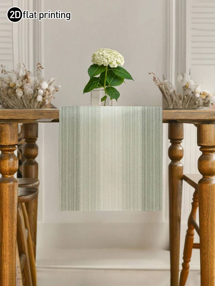 1pc, Daily Gradient Style Table Runner, Modern Living Room Dining Tablecloth Mat, Dry Cleanable, Washable, Suitable For Kitchen Dining Table Party Wedding Decoration, Suitable For Entrance, Family Gathering, Coffee Table, Living Room - Light Green - View 1