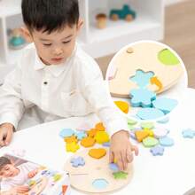 1 Set de Bloques Giratorios de Emparejamiento de Formas para Niños, Juguete Educativo de Madera para Cognición Geométrica y Clasificación de Colores de Educación Temprana para Bebés - Multicolor - Ver 6