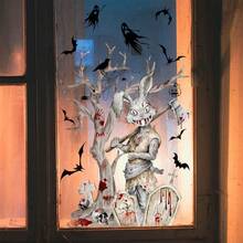 Halloween Window Clings Stickers Spooky Decor Removable Wall Art Decals For Home Party Supplies - Multicolor - View 8