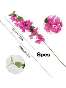 1/3/8pcs Artificial Silk Nine-Layered Flower Stems, 31 Inch Long Branches, Suitable For Tall Vase Floral Arrangements, Tabletop Decor, Home And Wedding Decoration - Red Violet - View 10