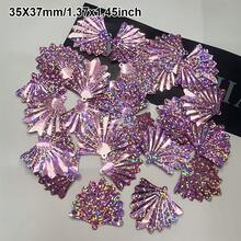 100pcs 35X37mm DIY Large Fan-Shaped Iridescent Sequins Pendant Sequins Clothing Headwear Handmade Beading Additions - Sector - View 3