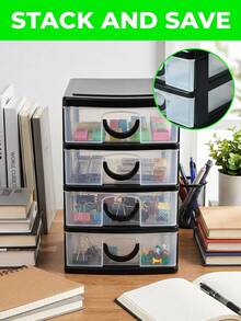 4-Layer Drawer Storage Box, Jewelry Box, Desktop Organizer, Suitable For Hair Accessories, Earrings And Other Small Items, Office Storage Box, Jewelry Organizer, Drawer Cosmetic Storage Box, Autumn Bedroom Decor, Drawer Organizer, Desktop Storage - Multicolor - View 8