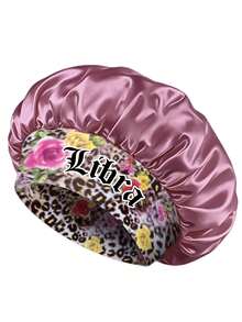 12星座波希米亞佩斯利圖案緞面睡眠帽，彈性寬邊護髮帽，女款護髮帽與帽子（隨機印花） - 星座NSM15-3豆沙 - 查看 19