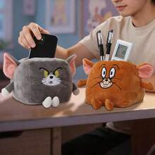 TOM AND JERRY. Creative Cartoon Plush Doll, Can Be Used As Phone Stand, Desktop Stationery And Remote Control Storage Decor, Plush Doll - Multicolor - View 3
