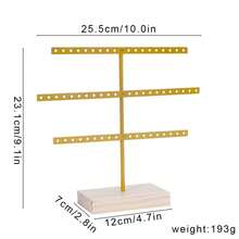 A 3-Tier Metal Earring Holder, Storage For Stud Earrings And Ear Clips, Household Jewelry Display Stand, Accessory Rack - Gold - View 3