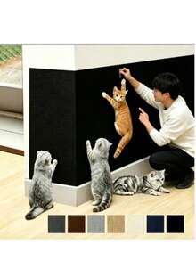 1pc Self-Adhesive Cat Scratching Pad, Suitable For Wall, Carpet, Sofa And Furniture Protection, Compatible With Cat Tree, Self-Adhesive Cat Scratching Pad, Carpet Sofa Furniture Protection Pad, Pet Scratching Toy, Cat Scratching Training Board, Self-Adhesive Cat Climbing Pad, Can Be Cut To 200cm*40cm, Self-Adhesive Durable, Scratch-Resistant, Wear-Resistant, No Shedding, Cat Scratching Wall Sticker, Ideal Cat Toy - 300cm*40cm - View 2