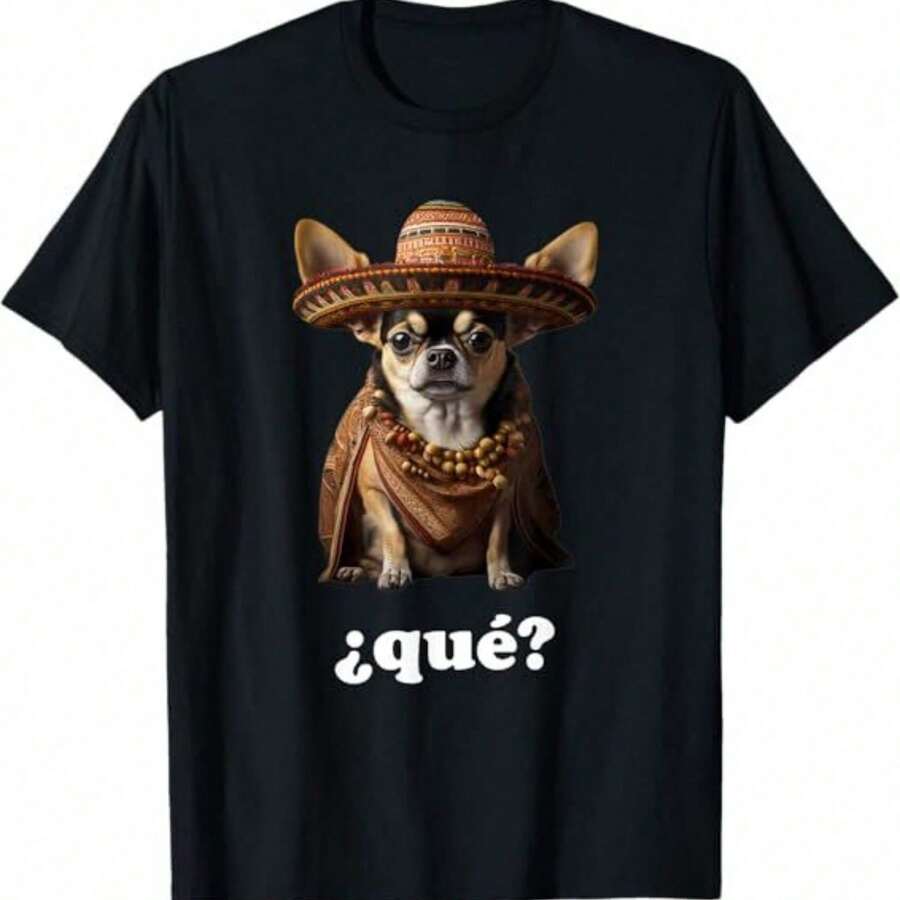 Camiseta Divertida de Chihuahua, Camiseta de Perro Chihuahua con Diseño de Vaca, Regalo para Amantes de los Chihuahuas - Negro 5 - Ver 1