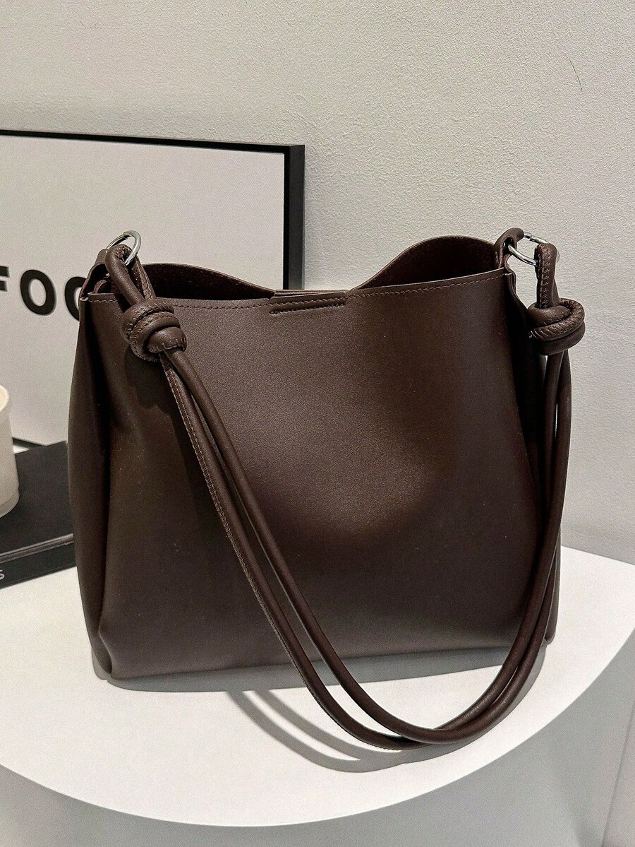 Bolso de moda de lujo y diseño de alta gama en PU, nuevo bolso grande de moda para mujer - Café 3 - Ver 1