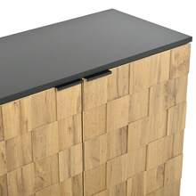 Mosaic Shoe Cabinet 2-Door, Shoe Organizer, Storage Cabinet For Entryway, Wood Effect, Particle - Natural - View 11