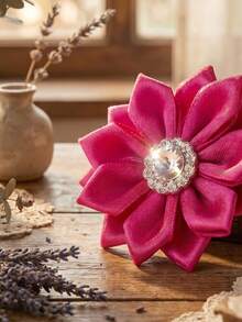 1pc Customized Rhinestone Flower Decor Pet Collar, Cartoon Anti-Choking Buckle Adjustable Size, Suitable For Cats Under 5kg Or Small/Medium Dogs, Personalized Label,Christmas Gift Supplies - Multicolor - View 3