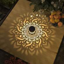 Lámparas de pared para exteriores, Lámpara de pared LED solar, Luz de proyección con patrón hueco para decoración de jardín exterior, valla y patio - Lámpara de pared Mandala - Ver 5