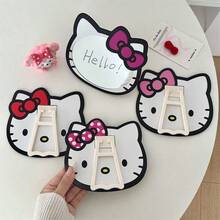Sanrio 1/Pieza Nuevo Espejo de Cabeza Hello Kitty, Espejo de Maquillaje Plegable de Doble Uso con Soporte y Colgado, Espejo Portátil de Fácil Almacenamiento, Accesorio de Maquillaje, Accesorio de Viaje, Regalo de Cumpleaños, Día de San Valentín, Fiesta de Vacaciones, Regreso a la Escuela, Temporada de Graduación, Baño, Dormitorio, Opción Perfecta para Todas las Estaciones - Multicolor - Ver 7