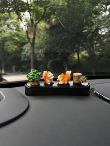 1pc Car Temporary Parking Number Plate, Little Squirrel Move Car Phone Plate, Car Doll Move Car Card Decoration Creative Ornament, Car Temporary Parking Plate, Car Portable Hidden Phone Number Plate, Car Temporary Parking Plate, Hidden ABS Plastic Parking Plate Temporary Parking Move Car Plate, Car Parking Plate Holiday Small Gift - A - View 1