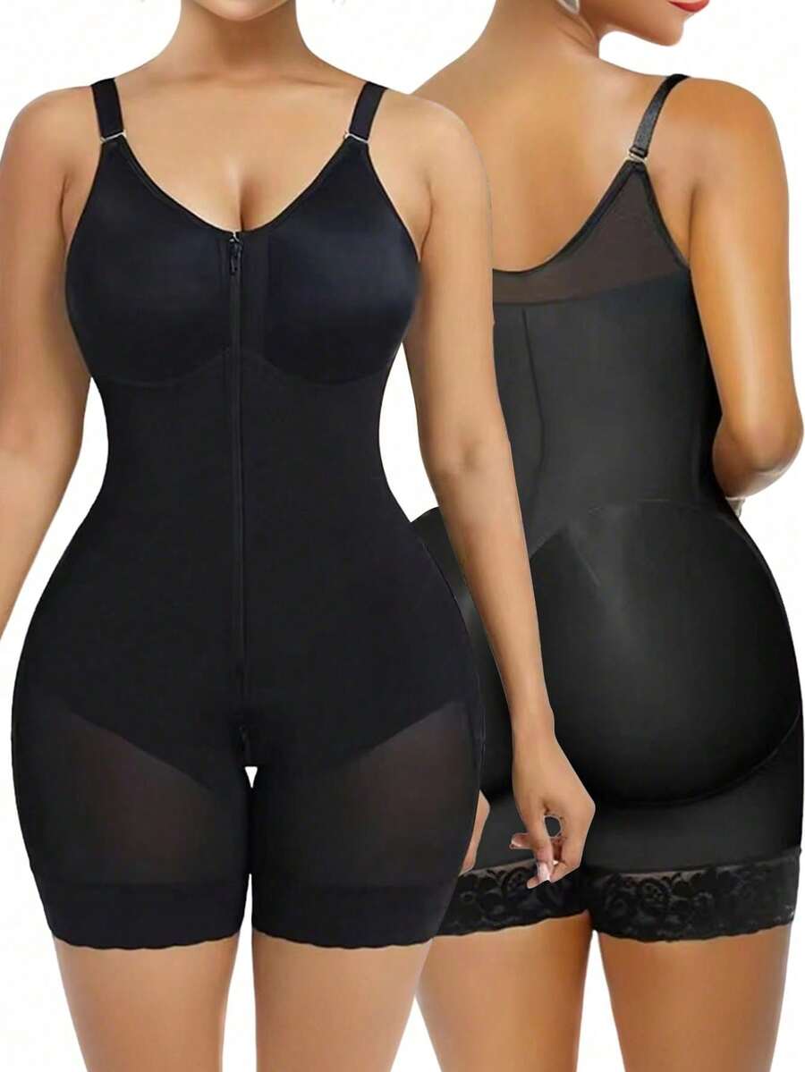Colombian High Compression Full Body Shaper. Adjustable Corset, Butt Lifter, Push Up And Slimming. - Black - View 1