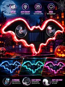 Breathing Heartbeat Atmosphere Light, Solar Window Decorative Light, Suction Cup Bat Light, Yard Decorative Light - Bat - View 4