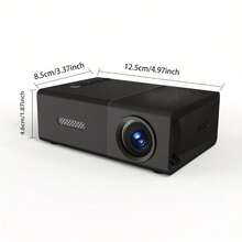 Mini Projector With Tilt Correction, 180-Degree Rotation, Built-In Speaker, Compatible With USB, Smartphone, Laptop And TV - Black - View 6