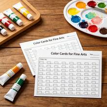 Blank White Card For Art, Watercolor And Paint Mixing Tracking, White Paper Color Record Sheet Suitable For Artists And Students - A - View 5