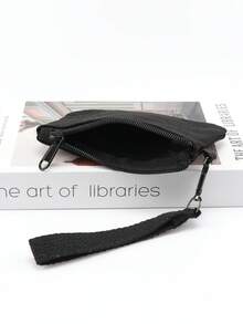 1pc Thickened Coin Purse Handbag Small Wallet Coin Key Card Holder Handheld Bag Portable Bag - Black - View 2