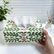 1 pieza Caja de pañuelos de concha natural - Caja de almacenamiento de pañuelos elegante, soporte de pañuelos de lujo de alta gama, adecuado para baño, sala de estar, dormitorio, se puede usar como decoración del hogar, caja de pañuelos de escritorio de la mesa de comedor de la sala de estar, regalo perfecto para Acción de Gracias, Día de San Valentín, decoración del hogar - Ver 14