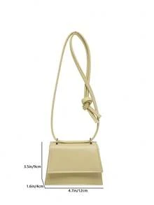 Spring/Summer New Mini Square Handbag For Women, Premium Texture Shoulder Bag, Flap Closure Small Bag, Red Cute Crossbody Bag, Accessory Bag - Yellow - View 3