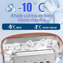 Ventilador de mano, ventilador portátil 3 en 1, aires acondicionados, enfriador eléctrico USB, luz nocturna LED, para maquillaje, viajes, actividades al aire libre. RO70 - Negro - Ver 2