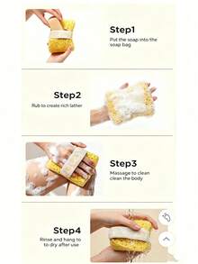 1pc Bath Sponge Soap Bag Foaming Mesh Scrubbing Sponge Bath Ball - A - View 8