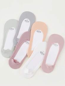 5 Pairs Random Color Women's Solid Color Low-Cut Invisible Boat Socks - Multicolor - View 2