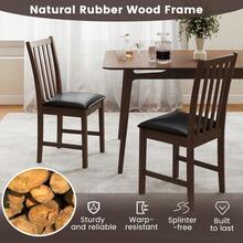 [Free Shipping] Wooden Dining Chair Set Of 2 With Rubber Wood Frame And Padded Seat-Brown-XY478989 - FXCHIGAQ4GI2E1 - View 8