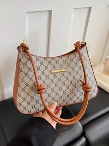 Large Capacity Versatile Women's Monogram Shoulder Bag 2026 Spring New Underarm Bag Wholesale - Khaki - View 8