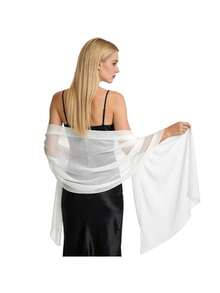 Chiffon Shawl Scarf, Elegant Lightweight Polyester Fiber Shawl Scarf, Chiffon Headscarf, Chiffon Scarf, Suitable For Bridal Wedding Evening Dress - Solid Color Decorative Accessory, Breathable And Windproof, Hand Washable/Dry Cleanable, Multiple Colors Available: White, Black, Green, Red - Beige - View 11