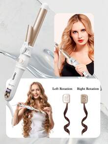 CRASTS 32mm Automatic Curling Iron, 2-In-1 Curling And Straightening Hair Styler, Fast Heating, Adjustable Temperature, Large Wave Styling Curling Clip - White - View 5