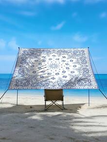 1PC Outdoor Thickened Waterproof Sun-Proof Gradient Mandala Flower Green Bohemian Pattern Garden Patio Canopy Beach Sunshade Awning With Rope (Frame Not Included) - Multicolor - View 5
