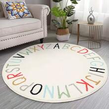 1pc Rainbow Letter Zebra, Hippo, Giraffe, Lion Children's Room Decor Rug, Bedroom Decor, Carpet, Home Decor, Living Room Rug, Living Room Small Rug, Bedroom Rug, Living Room Home Decor, Outdoor Rug, Washable Rug - White - View 2