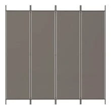 vidaXL Divisorio per ambienti a 6 pezzi, 300x200 cm, poliestere e ferro, antracite, schermo per la privacy pieghevole, divisorio mobile, camera da letto e ufficio, accessorio per la casa - grigio antracite - Visualizzare 7