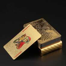 1 Paquet - Cartes à jouer en plastique PVC doré, imperméables, résistantes aux plis, épaissies, durables, cartes à jouer dorées cool - Choix idéal pour les cadeaux de Noël, Halloween, Thanksgiving et les soirées de jeux. À la mode et durable, choix parfait pour les cadeaux de voyage pendant les vacances. Jeux de fête et fournitures pour événements. Pratique et pratique, robuste et durable. Fournitures de festival et de fête, beau et pratique. - Multicolore - Voir 10