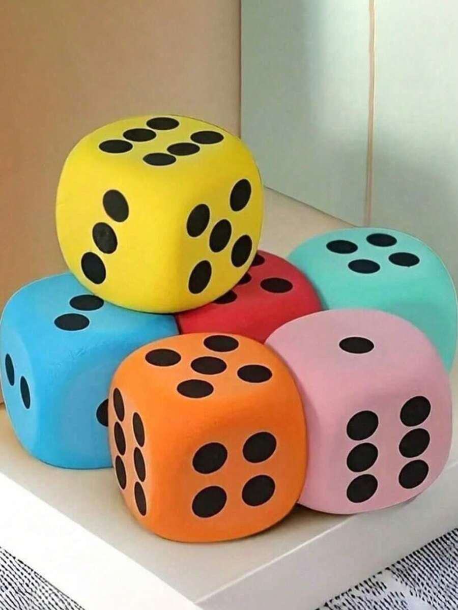 1pc/4pcs/6pcs Soft Dice Set - Perfect For Learning And Games - Suitable For Birthday, Christmas, Halloween And More - Upgraded Version - View 1