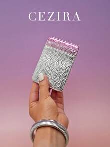 CEZIRA 女款 PU 皮革 RFID 防盜配色信用卡夾 多卡槽 金屬感彩色簡約時尚薄款短夾 日用錢包 - 彩色 - 查看 8