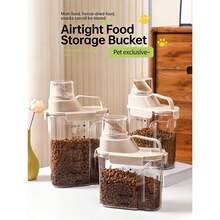 1pc 2000ml/2500ml/3000ml Multi-Function Pet Food Storage Container - Dry & Wet Pet Food Airtight Moisture-Proof Canister With Visible Scale Markings And Built-In Ruler For Precise Portioning, Durable Structure For Long-Term Use, Ideal For Home Storage - Multicolor - View 4